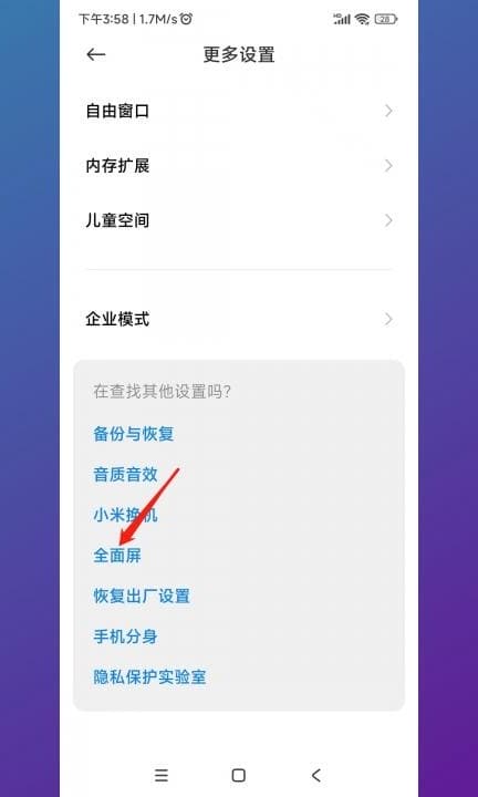 小米手机全屏模式在哪里设置第2步