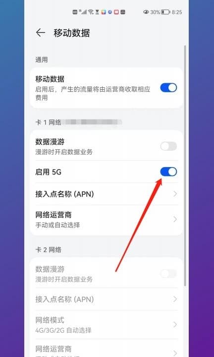 手机上怎么打开5g网第3步