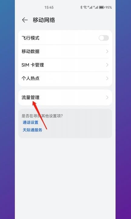 华为流量管理怎么关闭第2步